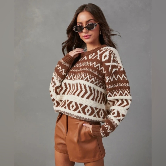 VICI Dean Abstract Print Pullover Sweater Size S P2P 25 - Picture 1 of 12